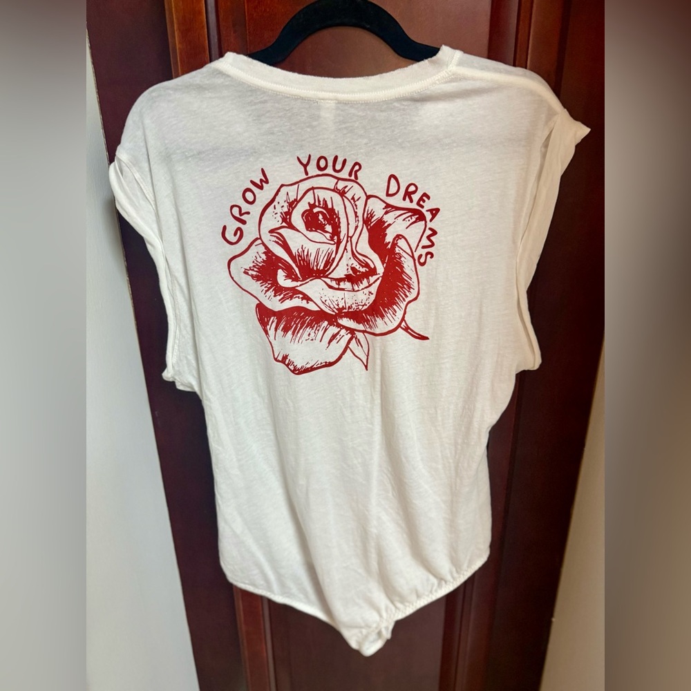 NWT Free People "Grow Your Dreams" Go-To Graphic Bodysuit size MEDIUM